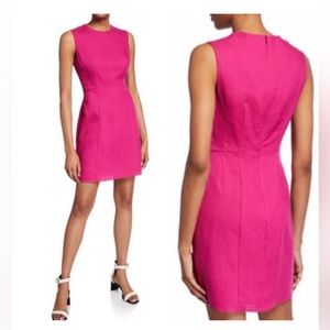 Theory Linen Panel Dress in Pop Fuschia